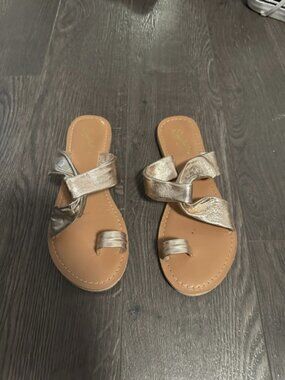 Seychelles Gold Sandals, Sz 6